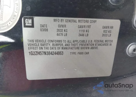 2008 Pontiac G6 Gt from USA, damaged, VIN 1G2ZH57N384244863
